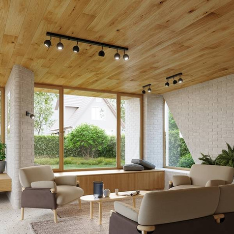 Plafon OCULARE 2 czarny + 2x Żarówka LED GU-10 4000K Zimna 7W 630lm