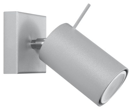 Kinkiet RING szary + 1x Żarówka LED GU-10 3000K Ciepła 7W 620lm