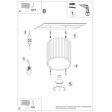 Plafon AURA 1 beżowy GU10