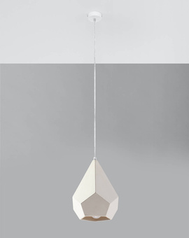 Lampa wisząca ceramiczna PAVLUS biała + 1x Żarówka LED E27 4000K Zimna 7,5W 650lm