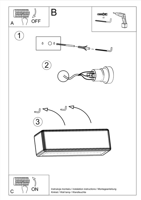 Kinkiet ceramiczny SUBANI biały + 1x Żarówka LED E27 4000K Zimna 7,5W 650lm