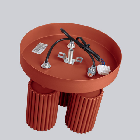 Plafon KARBON 3P ochra czerwona + 3x Żarówka LED GU-10 4000K Zimna 7W 530lm