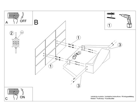 Kinkiet SIGMA beton + 2x Żarówka LED E27 3000K Ciepła 7,5W 620lm