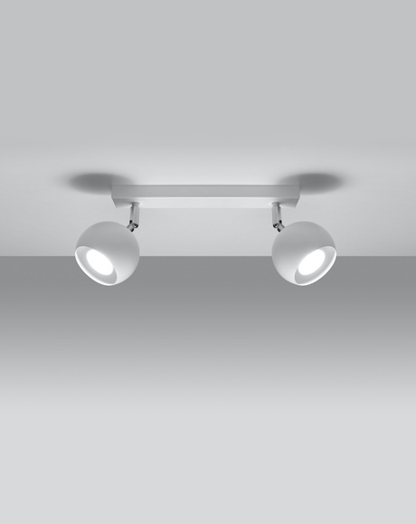 Plafon OCULARE 2 biały + 2x Żarówka LED GU-10 4000K Zimna 7W 630lm