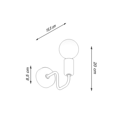 Kinkiet VECTOR czarny + 1X Żarówka LED E27 3000K 7W 760lm