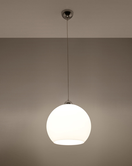 Lampa wisząca BALL biały + 1x Żarówka LED E27 4000K Zimna 7,5W 650lm
