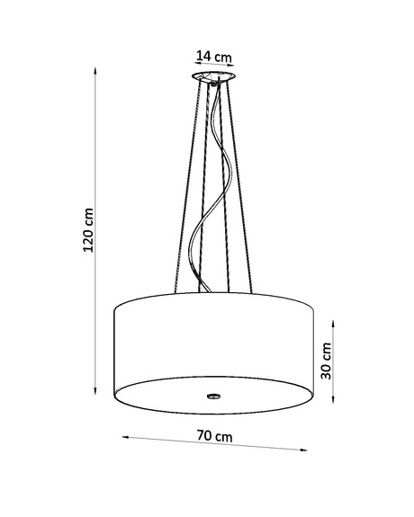 Żyrandol OTTO 70 czarny + 6x Żarówka LED E27 4000K Zimna 7,5W 650lm