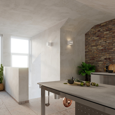 Kinkiet ceramiczny LEO LINE biały + 1x Żarówka LED E27 4000K Zimna 7,5W 650lm