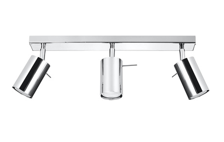 Plafon RING 3 chrom + 3x Żarówka LED GU-10 4000K Zimna 7W 630lm
