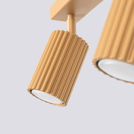 Plafon KARBON 3L złoty + 3x Żarówka LED GU-10 3000K Ciepła 7W 510lm