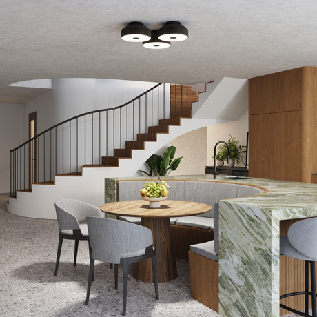 Plafon OMIQ czarny + 4X Żarówka LED E27 3000K Ciepła 7,5W 620lm