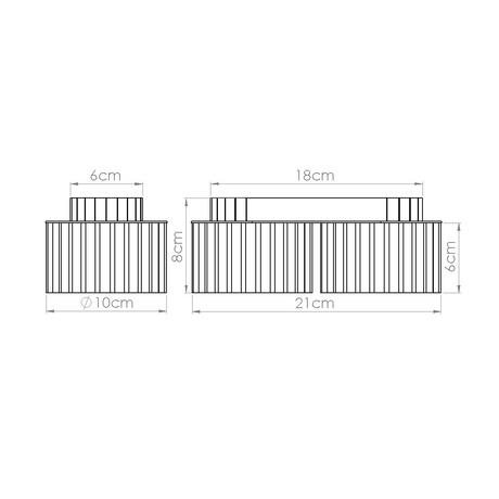 Plafon AURA 2 burgund Gx53 + 2X Żarówka LED GX53 4000K 8W 720lm