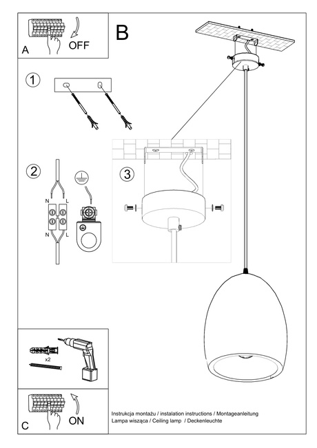 Lampa wisząca ceramiczna FLAWIUSZ biała + 1x Żarówka LED E27 3000K Ciepła 7,5W 620lm