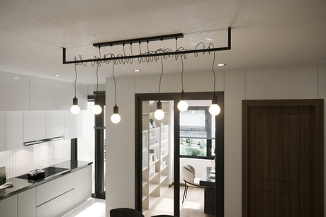 Żyrandol SALAMANCA 4 czarny + 4x Żarówka LED E27 3000K Ciepła 7,5W 620lm