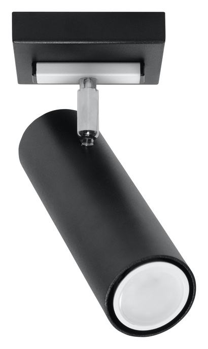 Plafon DIREZIONE 1 czarny + 1x Żarówka LED GU-10 3000K Ciepła 7W 620lm