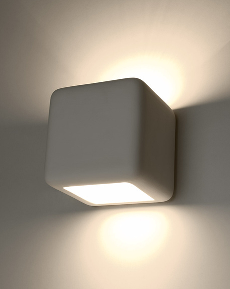 Kinkiet ceramiczny NESTA biały + 1x Żarówka LED E27 3000K Ciepła 7,5W 620lm