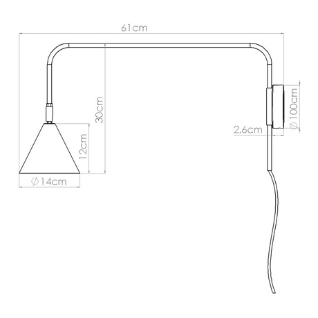Kinkiet NOX biały + 1X Żarówka LED E14 3000K Ciepła 7,5W 620lm