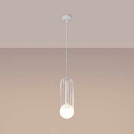 Lampa wisząca BRINA 1 biała + 1x Żarówka LED G9 3000K Ciepła 4,5W 450lm