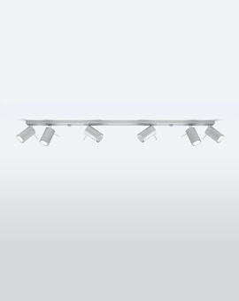 Plafon RING 6L szary + 6x Żarówka LED GU-10 4000K Zimna 7W 630lm