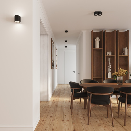 Plafon AURA 1 czarny Gx53 + 1X Żarówka LED GX53 4000K 8W 720lm