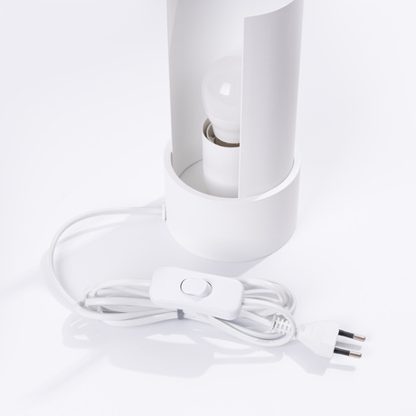 Lampa biurkowa FLASH biała + 1x Żarówka LED E27 3000K 7W 760lm