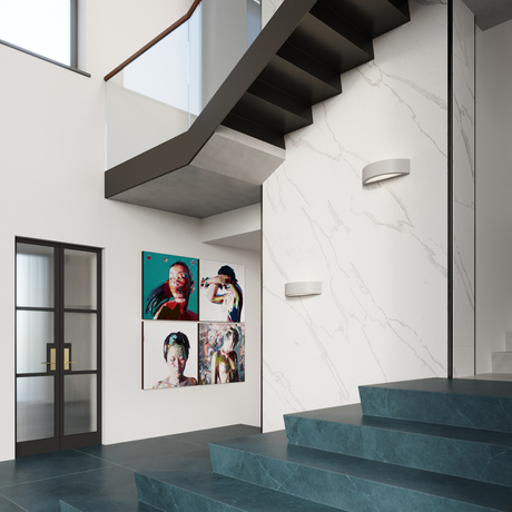 Kinkiet ceramiczny ATENA szary + 1x Żarówka LED E27 4000K Zimna 7,5W 650lm