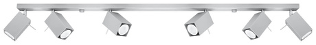 Plafon MERIDA 6L szary + 6x Żarówka LED GU-10 4000K Zimna 7W 630lm