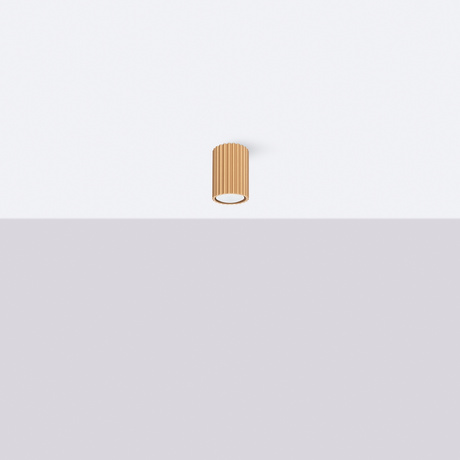 Plafon KARBON 10 złoty + 1x Żarówka LED GU-10 3000K Ciepła 7W 510lm