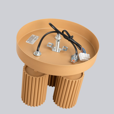 Plafon KARBON 3P złoty + 3x Żarówka LED GU-10 4000K Zimna 7W 530lm