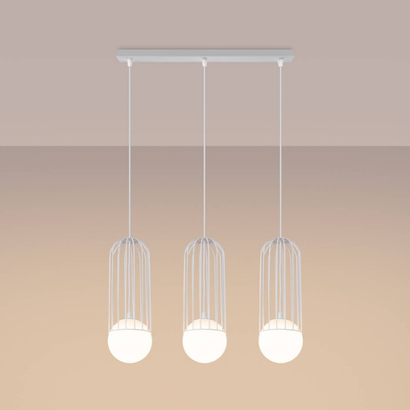 Lampa wisząca BRINA 3L biała + 3x Żarówka LED G9 4000K Zimna 4,5W 460lm