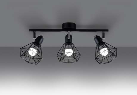 Plafon ARTEMIS 3 czarny + 3x Żarówka LED E14 3000K Ciepła 7,5W 620lm