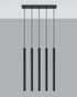 Lampa wisząca PASTELO 5 czarny + 5x Żarówka LED G9 4000K Zimna 3W 204lm