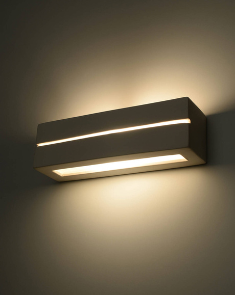 Kinkiet ceramiczny VEGA LINE biały + 1x Żarówka LED E27 4000K Zimna 7,5W 650lm