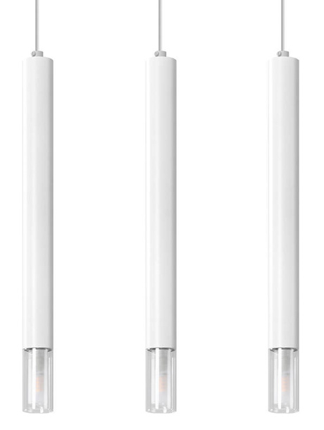 Lampa wisząca WEZYR 3 biała + 3x Żarówka LED G9 4000K Zimna 4,5W 530lm