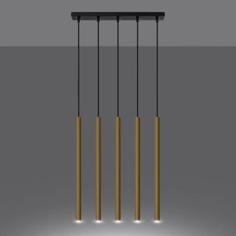 Lampa Wisząca PASTELO 5L złoty połysk