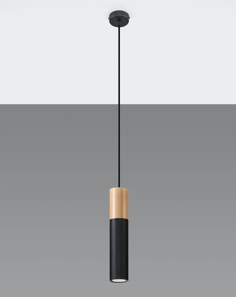 Lampa Wisząca PABLO 1 czarna + 1x Żarówka LED GU-10 3000K Ciepła 7W 620lm