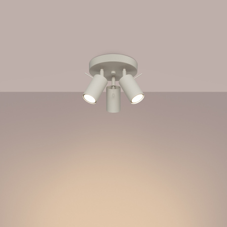 Plafon RING 3P beżowy + 3x Żarówka LED GU-10 3000K Ciepła 7W 510lm