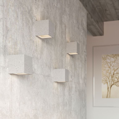 Kinkiet LEO beton + 1x Żarówka LED E27 3000K Ciepła 7,5W 620lm