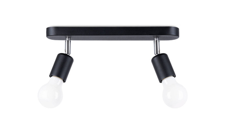 Plafon FORNES 2 czarny 2x Żarówka LED E27 4000K Zimna 7,5W 690lm