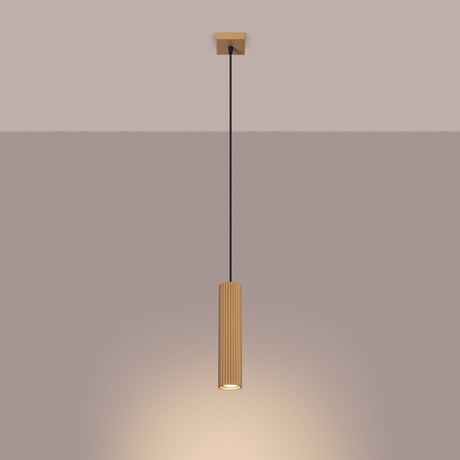 Lampa wisząca KARBON 1 złoty + 1x Żarówka LED GU-10 3000K Ciepła 7W 510lm