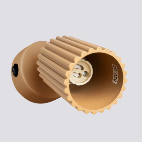 Kinkiet KARBON złoty z włącznikiem