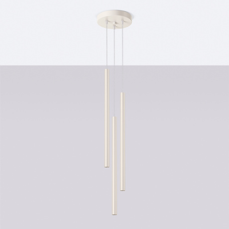 Lampa wisząca PASTELO 3P beżowa + 3x Żarówka LED G9 4000K Zimna 4,5W 460lm