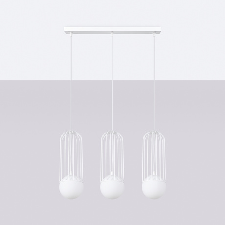 Lampa wisząca BRINA 3L biała + 3x Żarówka LED G9 4000K Zimna 4,5W 460lm