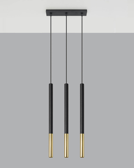 Lampa wisząca MOZAICA 3L czarny/złoto + 3x Żarówka LED G9 4000K Zimna 4,5W 530lm