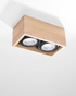 Plafon QUATRO 2 naturalne drewno + 2x Żarówka LED GU10 AR111 4000K ZIMNA 12W 850lm