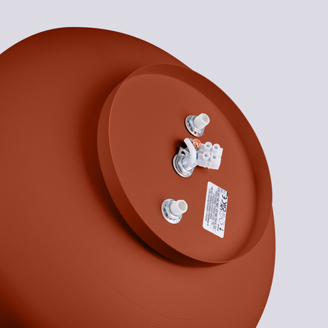 Plafon OMIQ ochra czerwona + 4X Żarówka LED E27 3000K Ciepła 7,5W 620lm