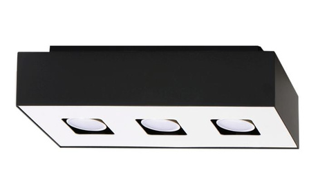 Plafon MONO 3 czarny + 3x Żarówka LED GU-10 3000K Ciepła 7W 620lm