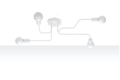 Żyrandol HECTOR 4 Biały + 4x Żarówka LED E27 3000K Ciepła 7,5W 620lm