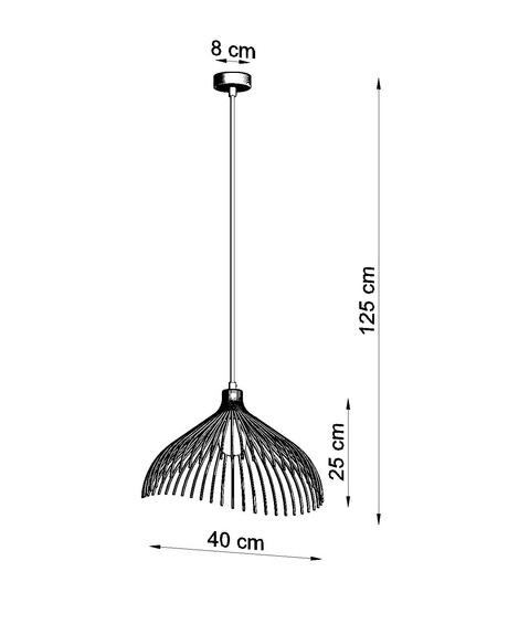 Lampa wisząca UMB czarna + 1x Żarówka LED E27 3000K Ciepła 7,5W 620lm