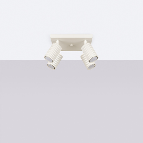 Plafon KARBON 4 beżowy + 4x Żarówka LED GU-10 4000K Zimna 7W 530lm